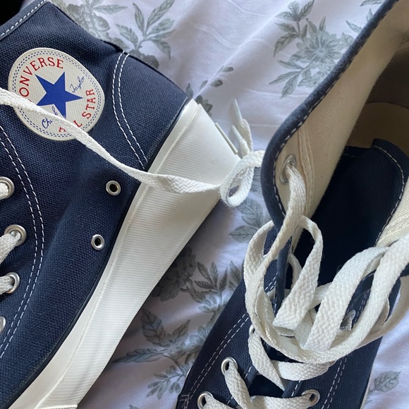 Converse All-Star Womans Blue , Size 7 blue with white wedges - Picture 7 of 11